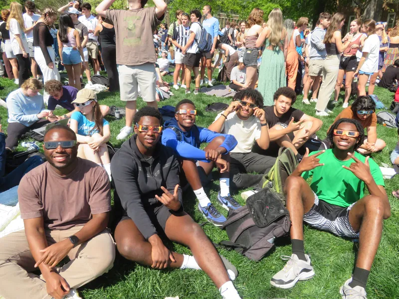 A group of friends gathered outdoors