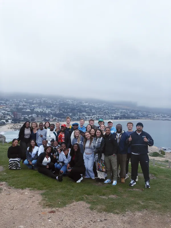 A group overlooking a city