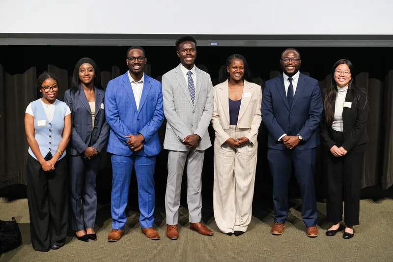 Students dressed for a formal event